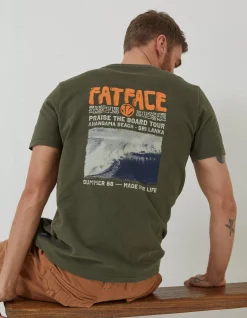 FatFace Surf Comp T-Shirt Khaki Green Hot