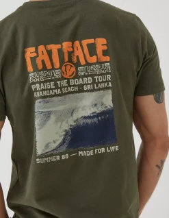 FatFace Surf Comp T-Shirt Khaki Green Hot