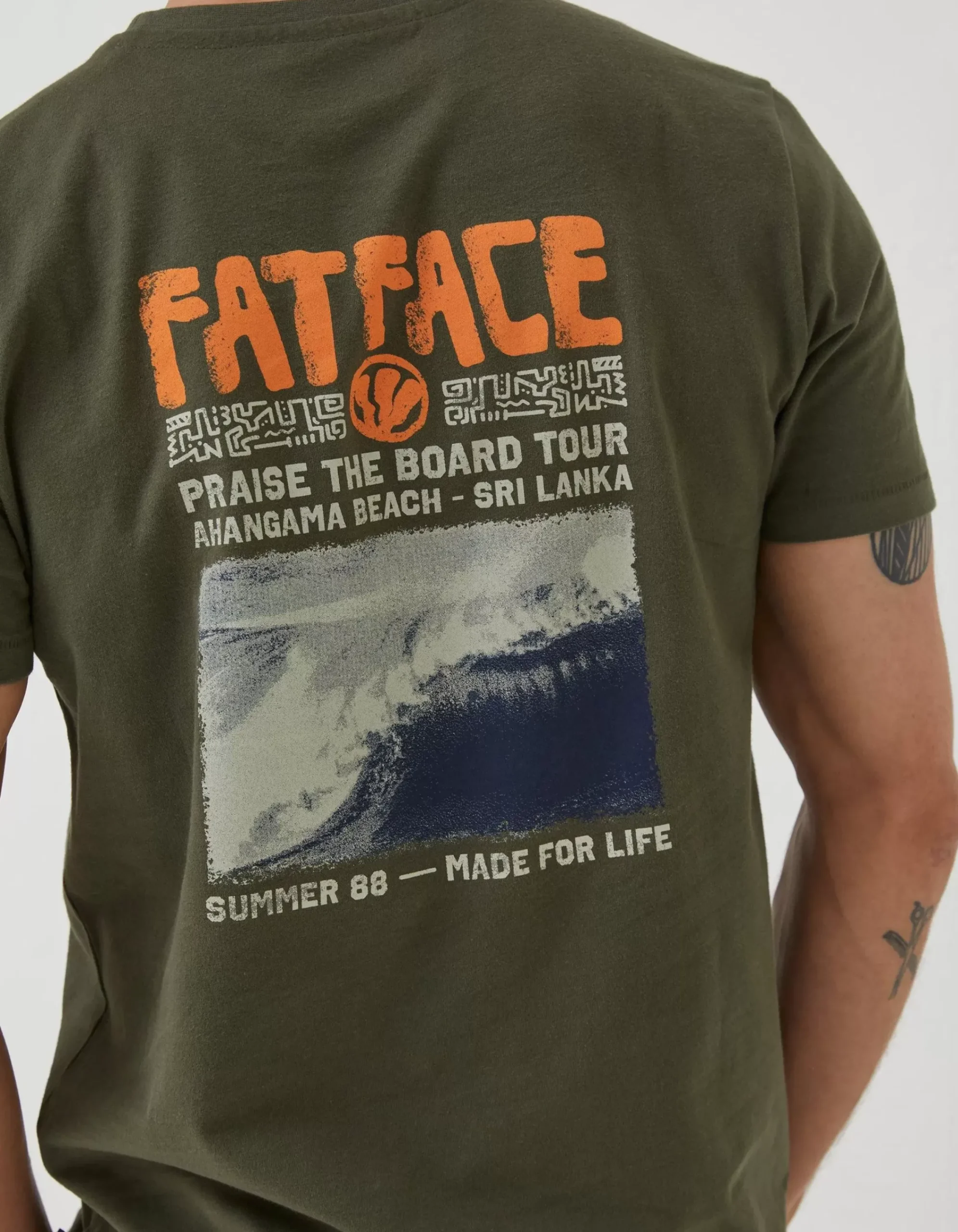 FatFace Surf Comp T-Shirt Khaki Green Hot