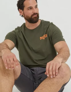 FatFace Surf Comp T-Shirt Khaki Green Hot
