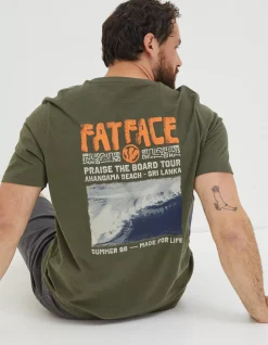 FatFace Surf Comp T-Shirt Khaki Green Hot