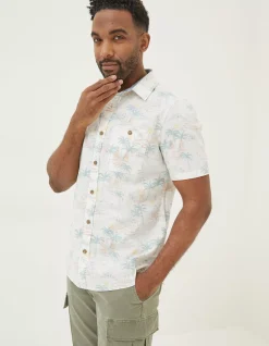 FatFace Surf Print Shirt White