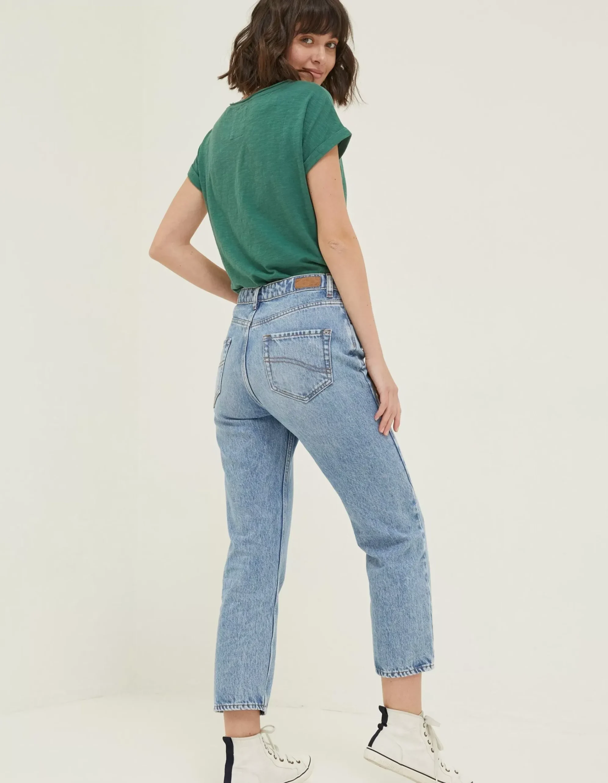 FatFace Sutton Straight Cropped Jeans Light Blue Hot