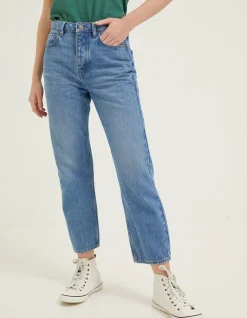 FatFace Sutton Straight Cropped Jeans Mid Blue Discount