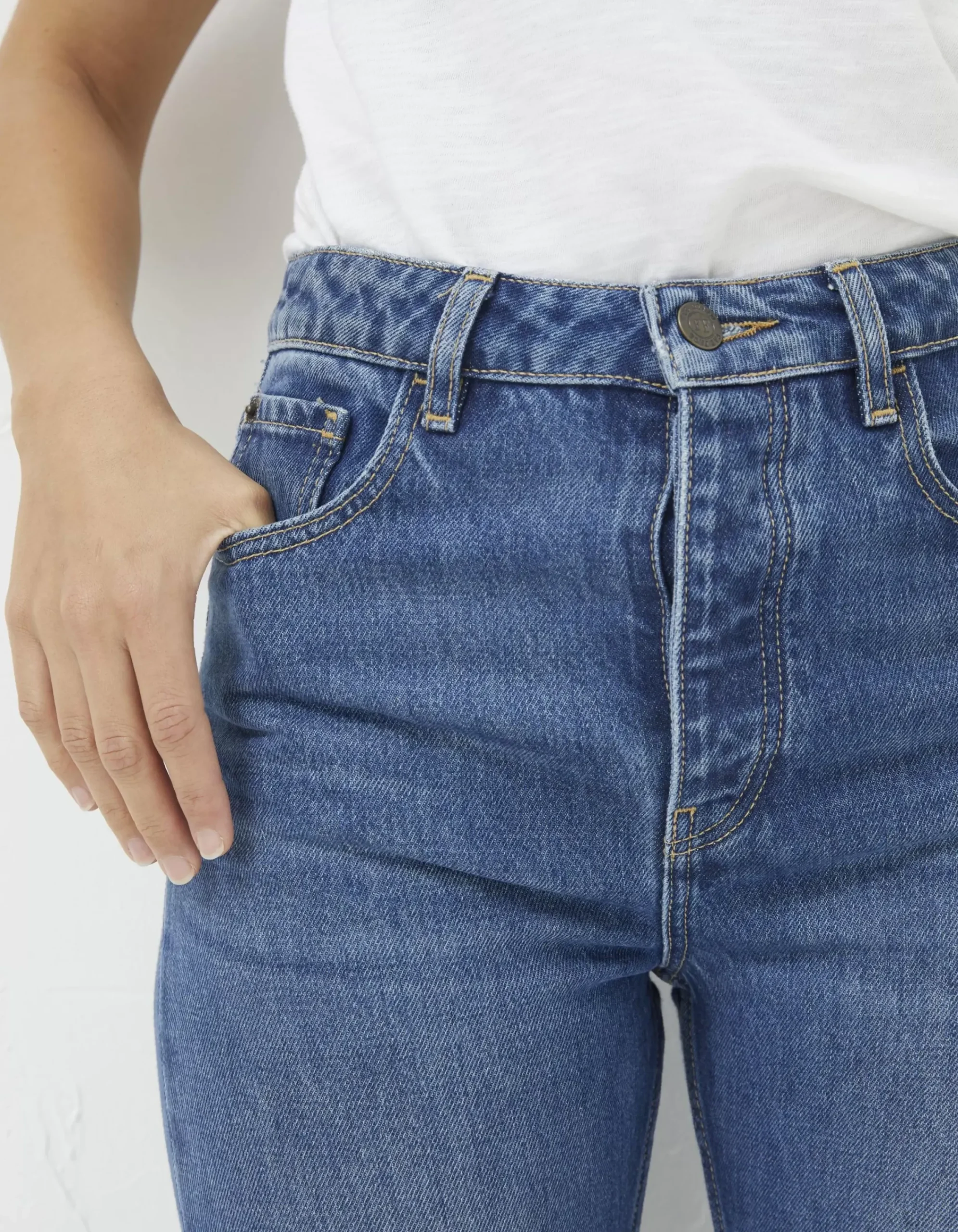 FatFace Sutton Straight Leg Jeans Mid Blue Hot