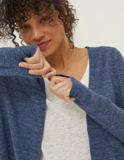 FatFace Suzannah Linen Cardigan Navy New