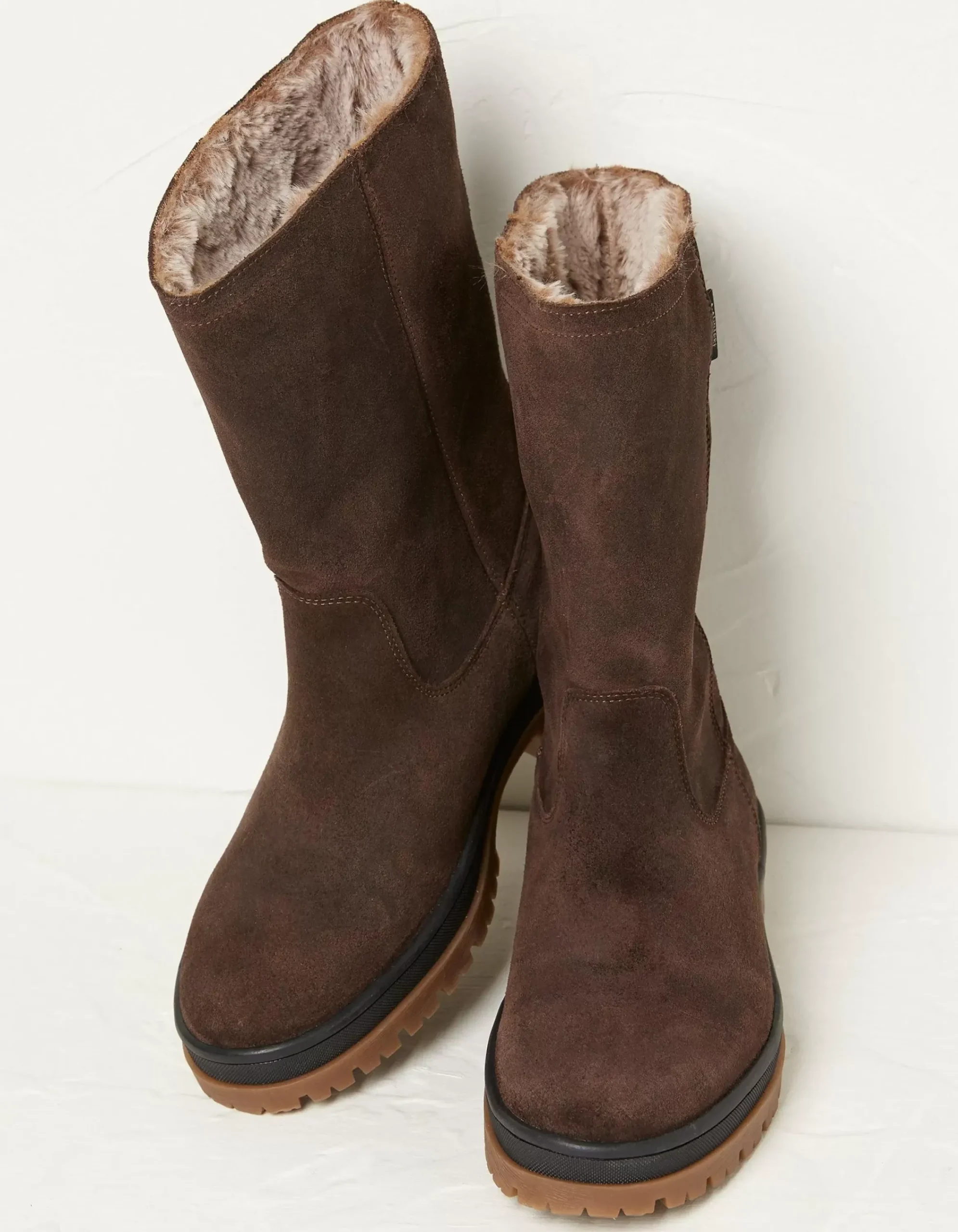 FatFace Tabitha Midheight Walking Boot Chocolate Brown Clearance
