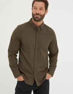 FatFace Tadlow Puppytooth Shirt Olive Green Online