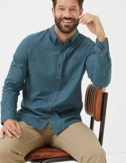 FatFace Tadlow Shirt Dark Teal New
