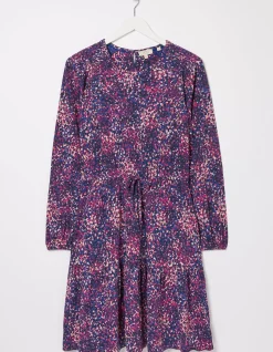 FatFace Tara Layered Spot Jersey Dress Navy Discount