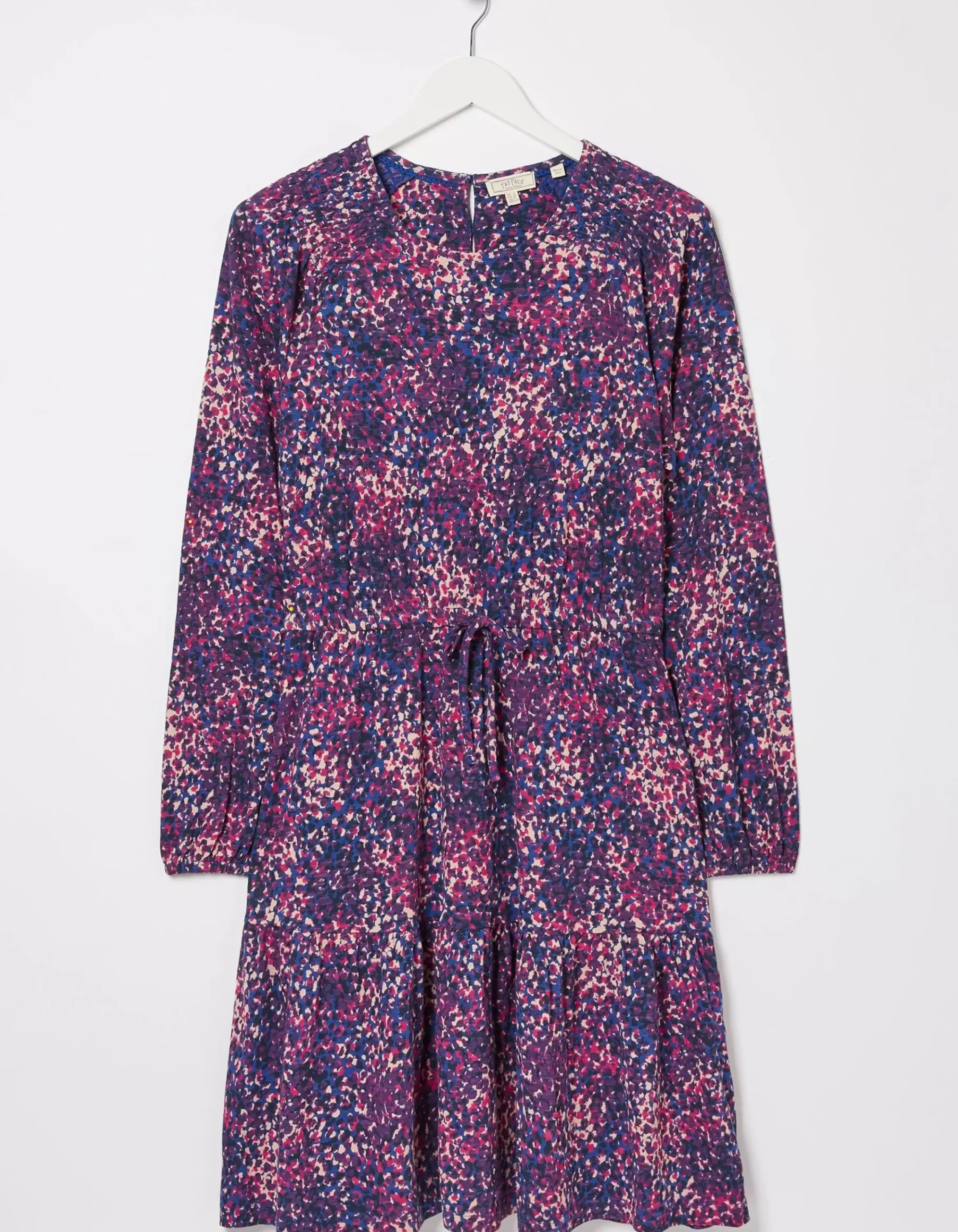 FatFace Tara Layered Spot Jersey Dress Navy Discount