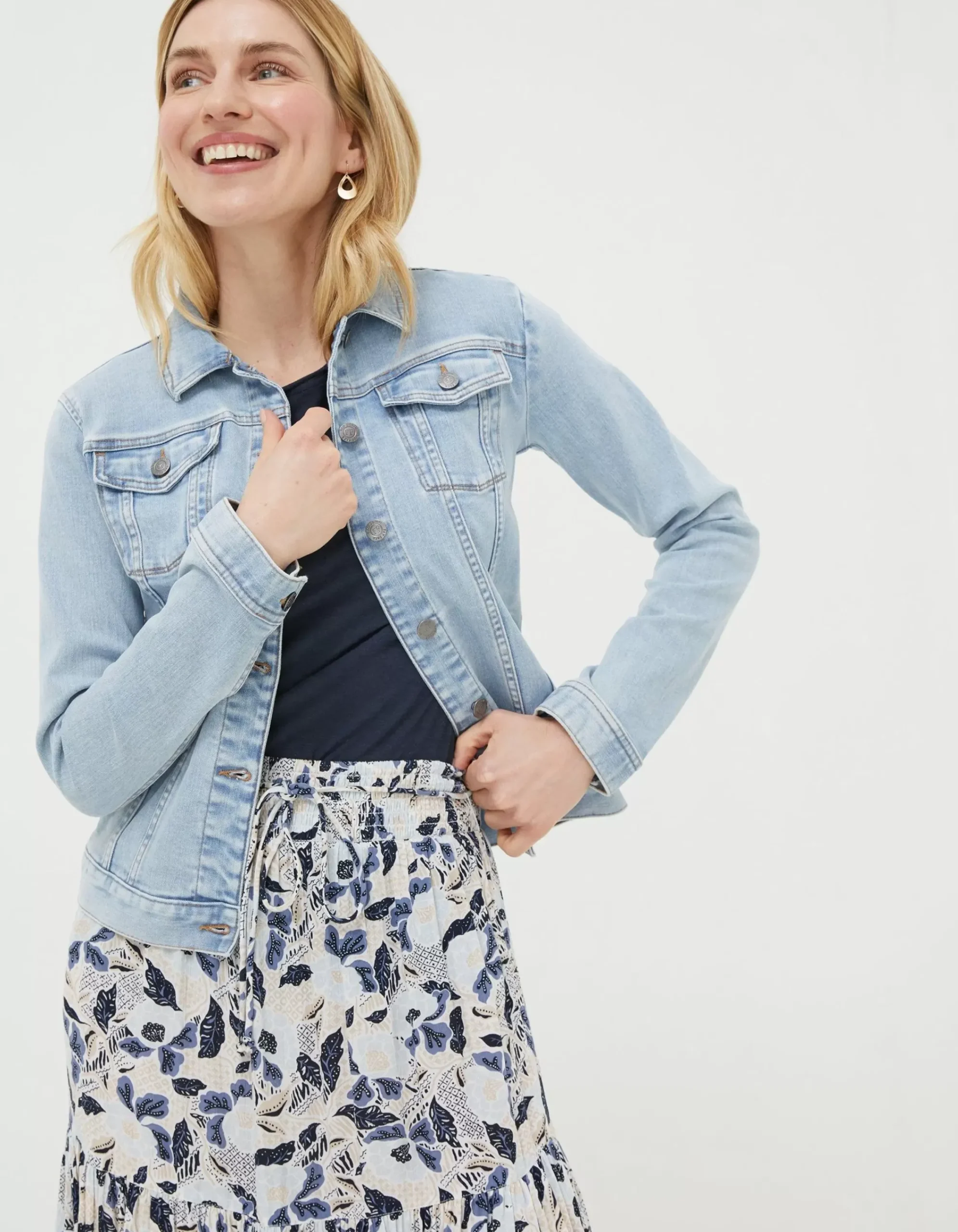 FatFace Tasha Denim Jacket Bleach Wash Best