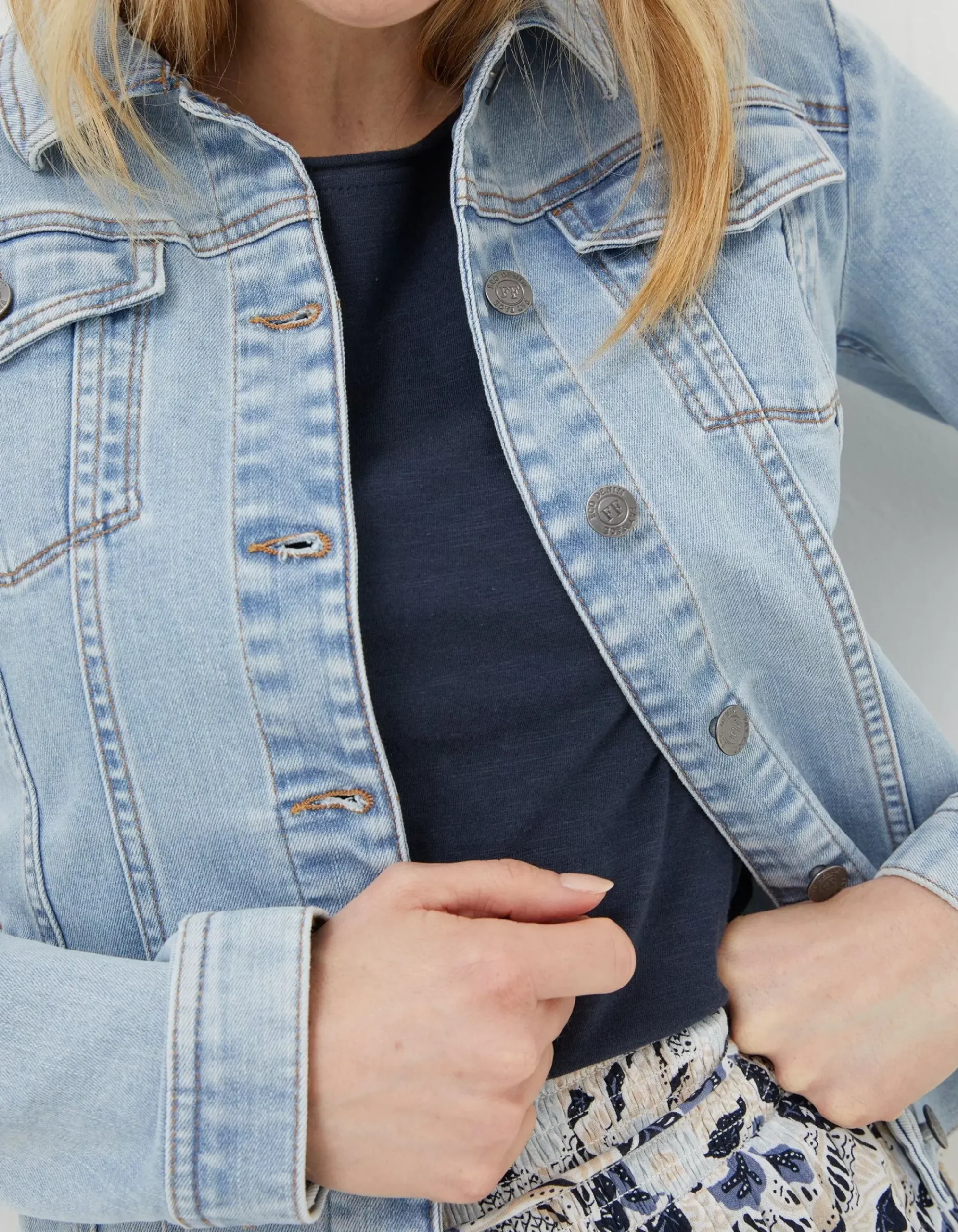 FatFace Tasha Denim Jacket Bleach Wash Best