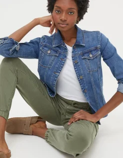 FatFace Tasha Denim Jacket Vintage Blue Online