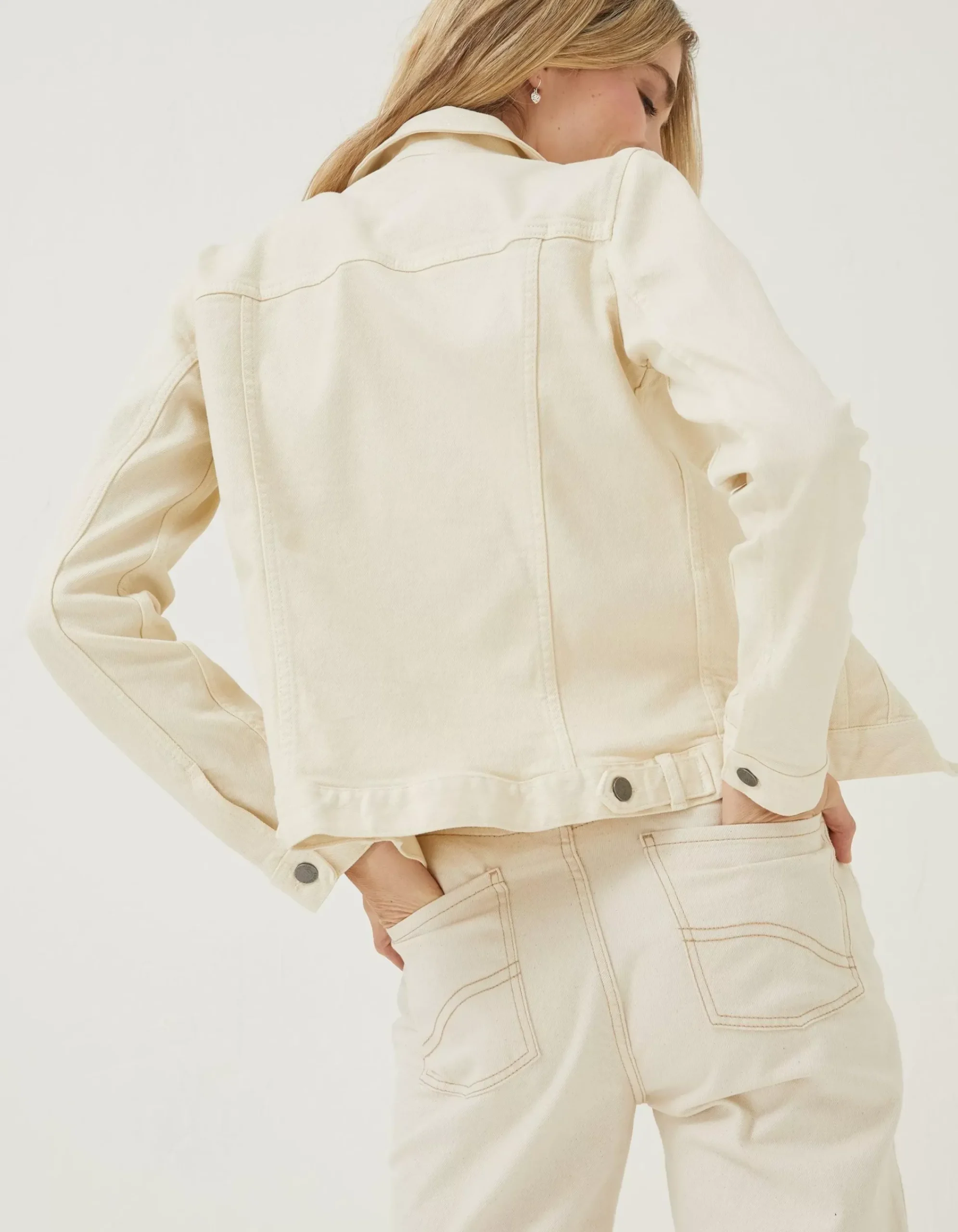 FatFace Tasha Denim Jacket Ecru Outlet