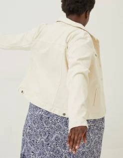 FatFace Tasha Denim Jacket Ecru Outlet