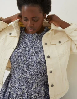 FatFace Tasha Denim Jacket Ecru Outlet