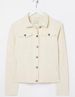 FatFace Tasha Denim Jacket Ecru Outlet