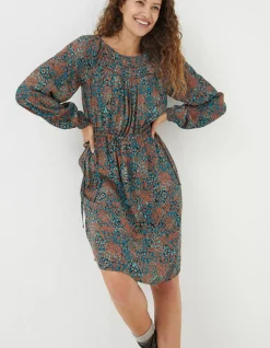 FatFace Taylor Textured Spot Dress Multi New