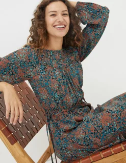 FatFace Taylor Textured Spot Dress Multi New