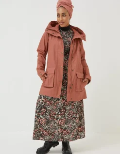 FatFace Taylor Waterproof Jacket Rust Brown Clearance