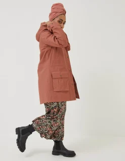 FatFace Taylor Waterproof Jacket Rust Brown Clearance