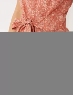 FatFace Terra Linen Blend Jumpsuit Mid Orange Sale