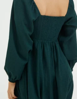 FatFace Tessa Midi Dress Dark Teal Green Hot