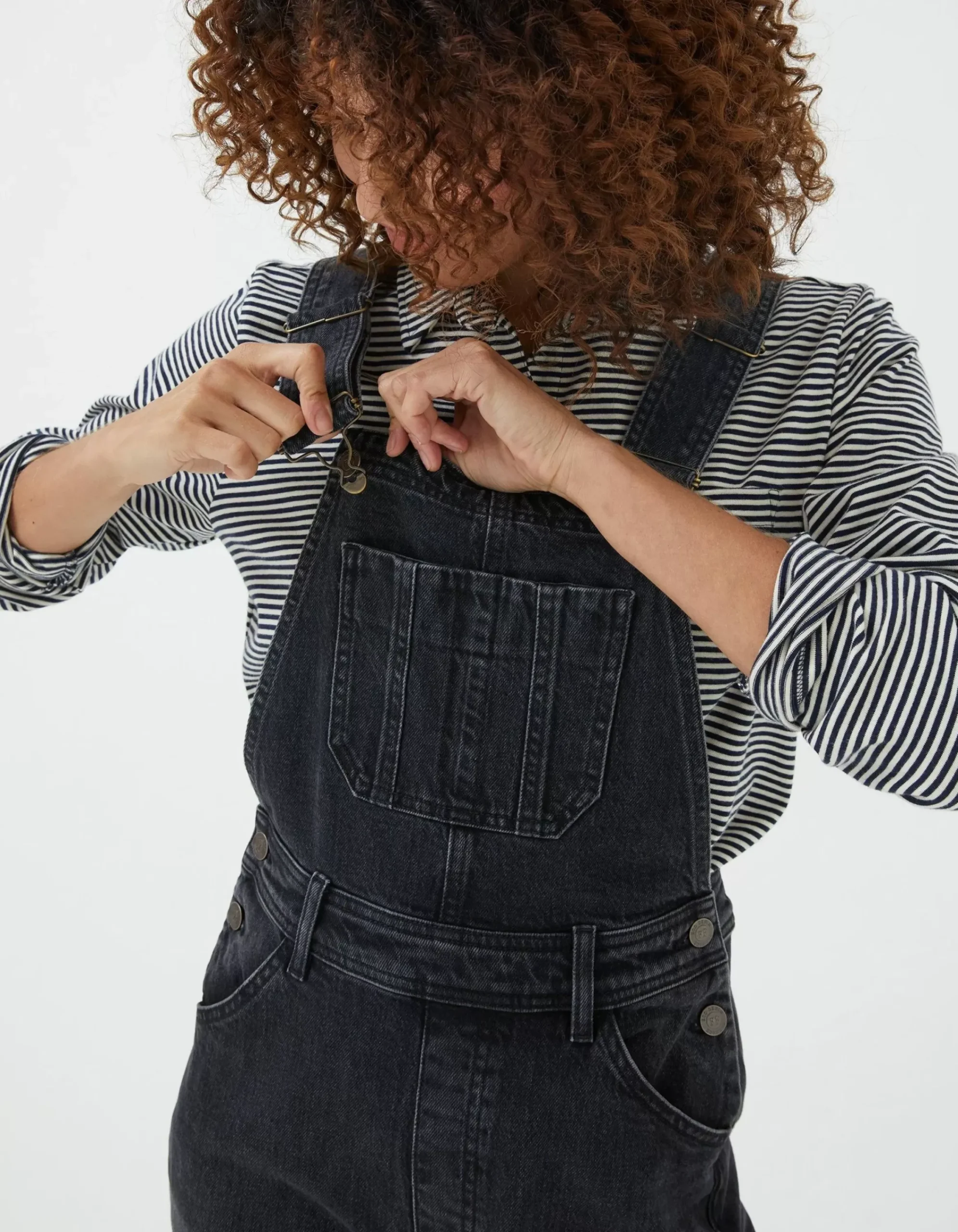 FatFace Tetbury Wide Leg Dungarees Black