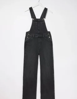 FatFace Tetbury Wide Leg Dungarees Black