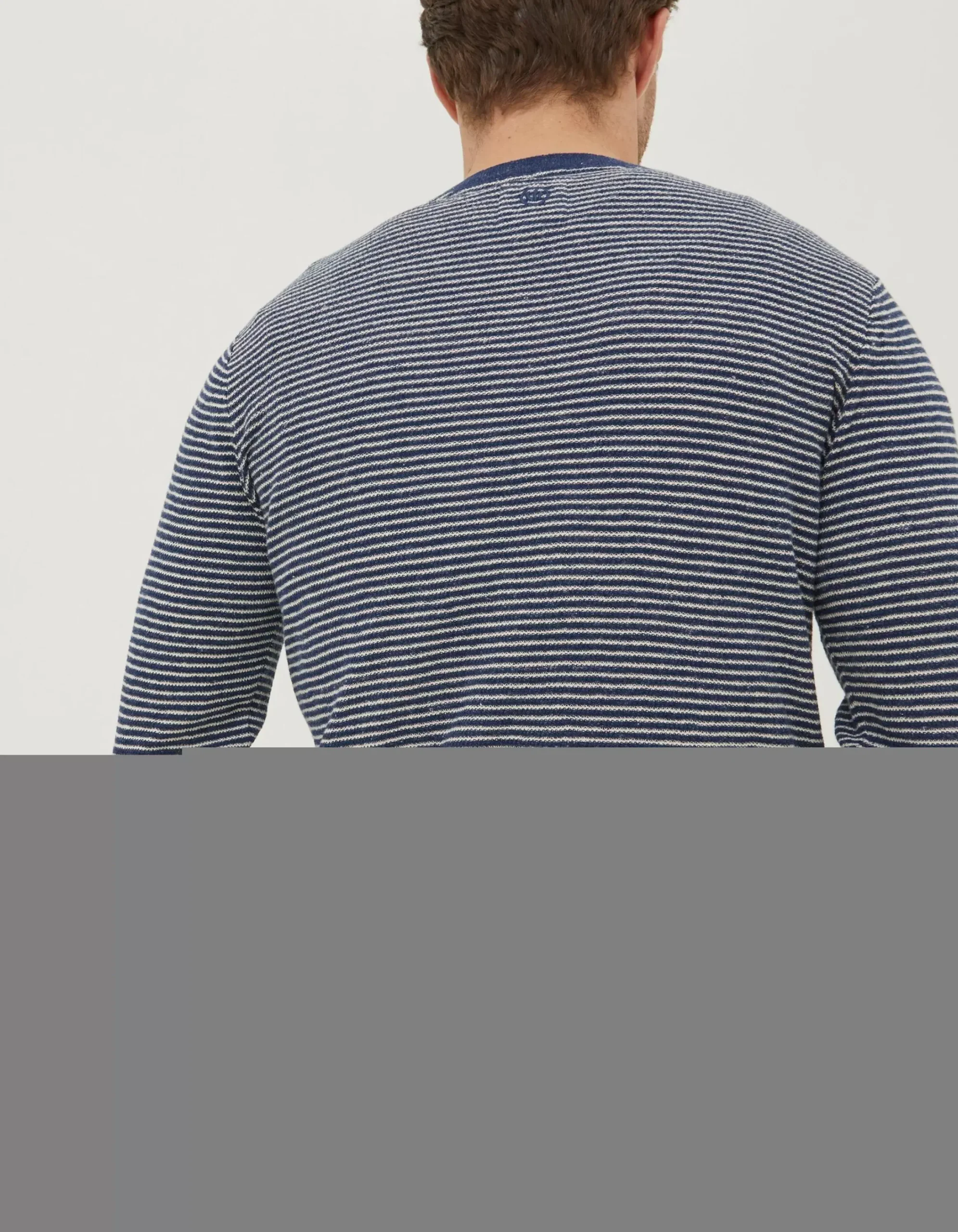 FatFace Textured Stripe Crew Dark Blue Sale