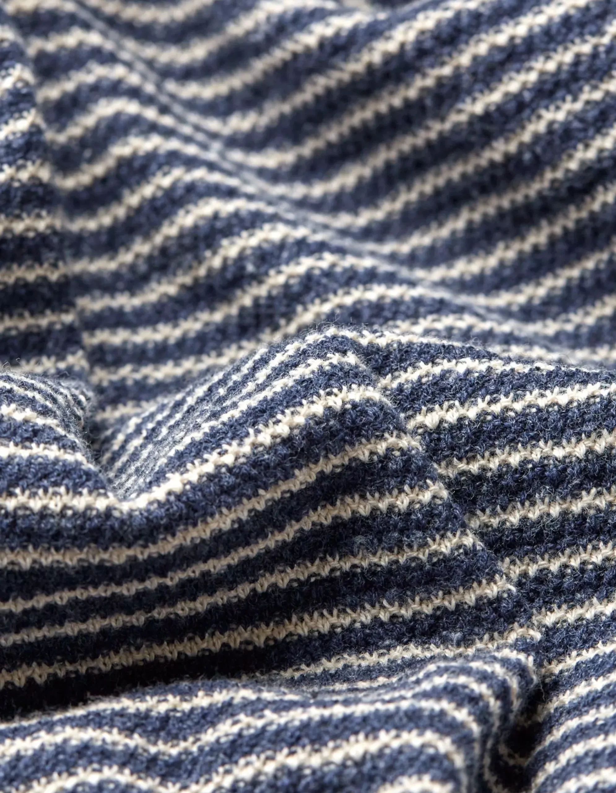 FatFace Textured Stripe Crew Dark Blue Sale