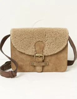 FatFace The Avery Shearling Crossbody Bag Natural Online