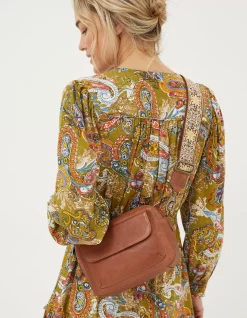 FatFace The Oslo Camera Bag Ornate Strap Tan Clearance
