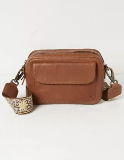 FatFace The Oslo Camera Bag Ornate Strap Tan Clearance
