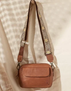 FatFace The Oslo Camera Bag Ornate Strap Tan Clearance