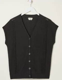 FatFace Thea Button Cardi Black Online