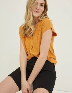 FatFace Thea Button Cardi Yellow Sale