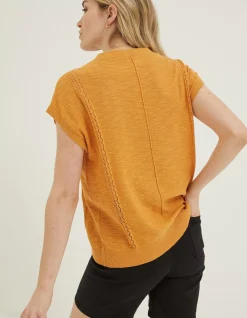 FatFace Thea Button Cardi Yellow Sale
