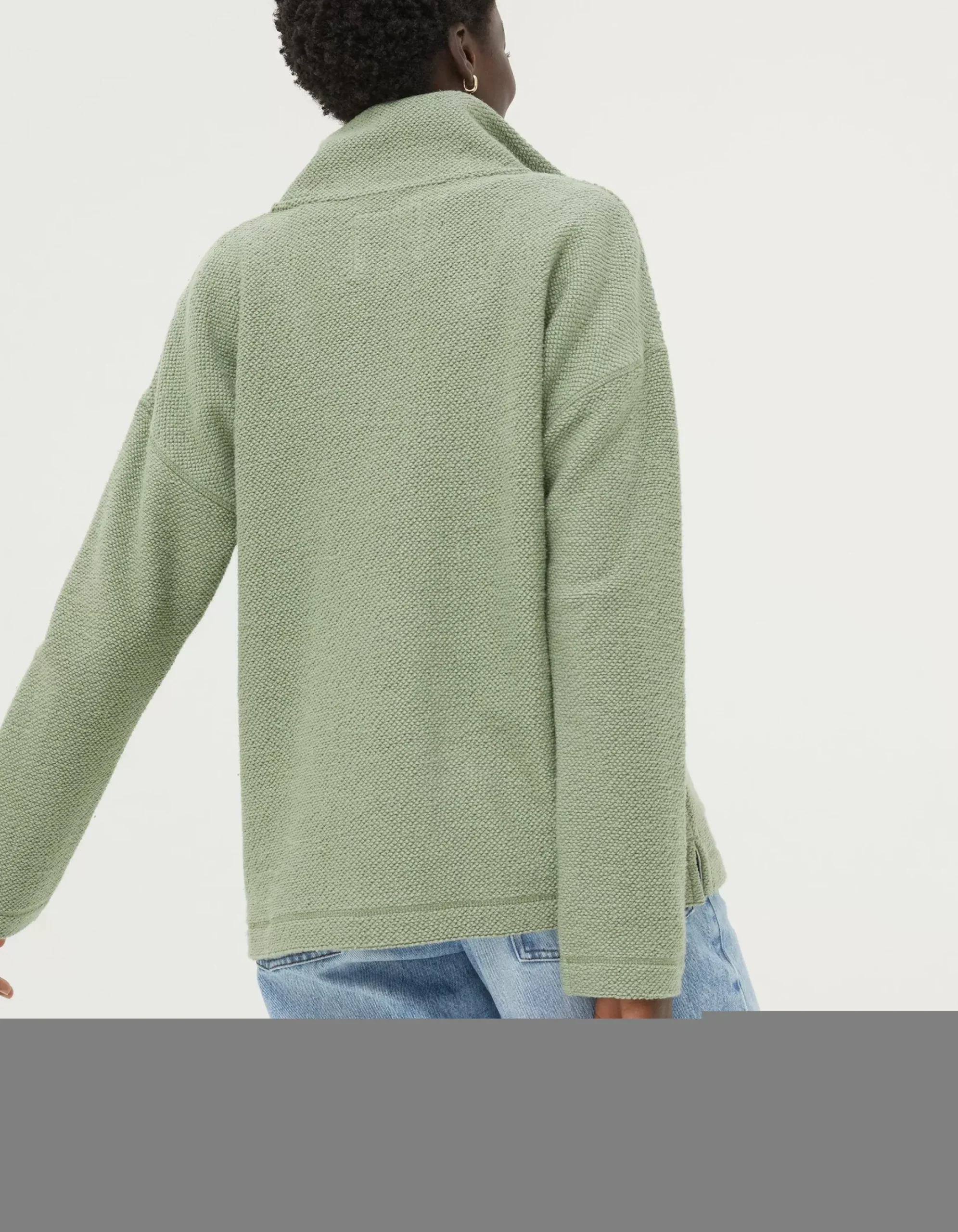 FatFace Thea Half Neck Sweatshirt Sage Green Outlet