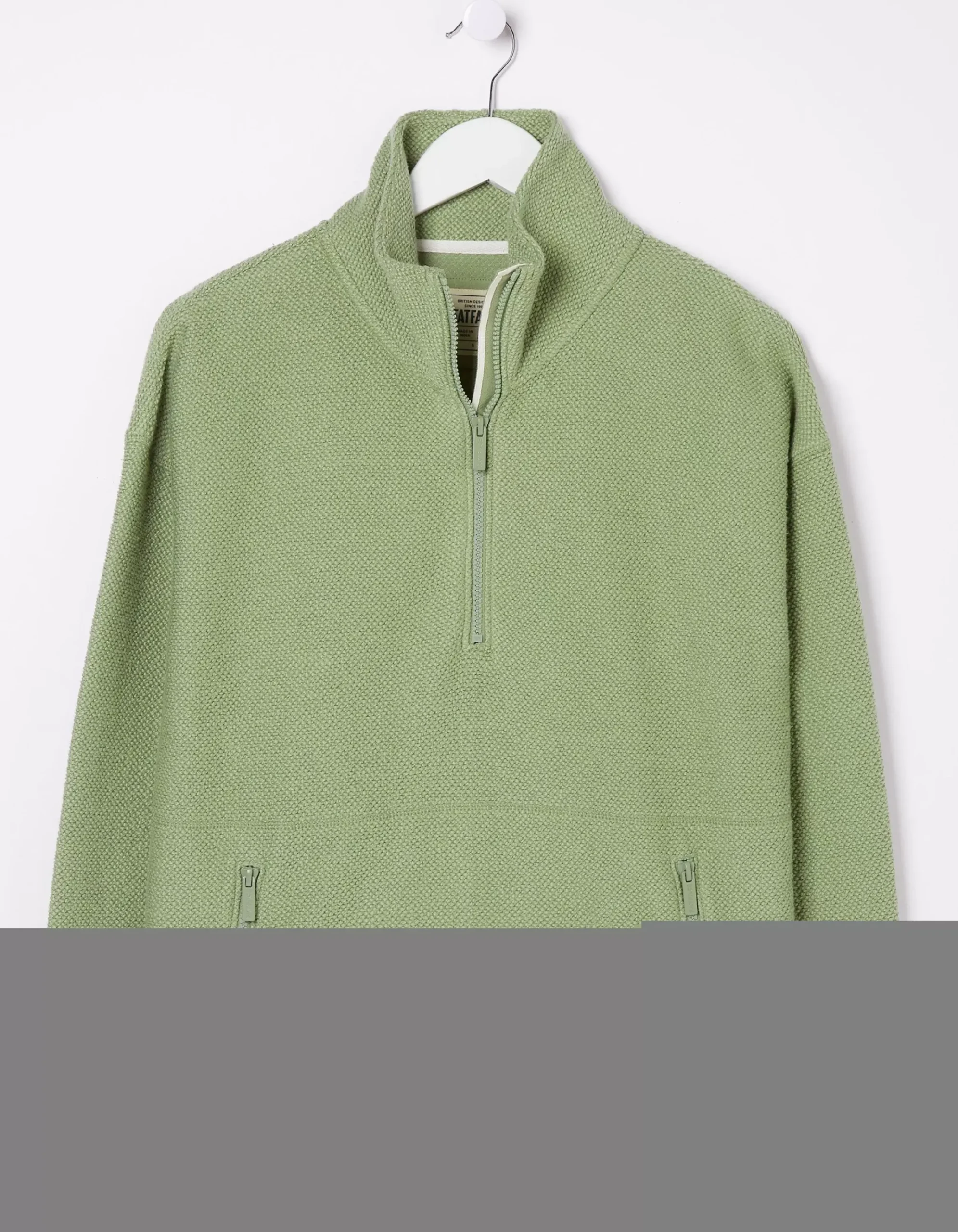 FatFace Thea Half Neck Sweatshirt Sage Green Outlet