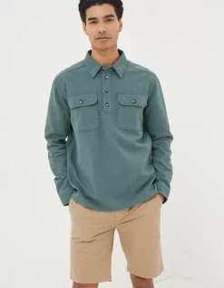 FatFace Thompson Smock Overshirt Green New