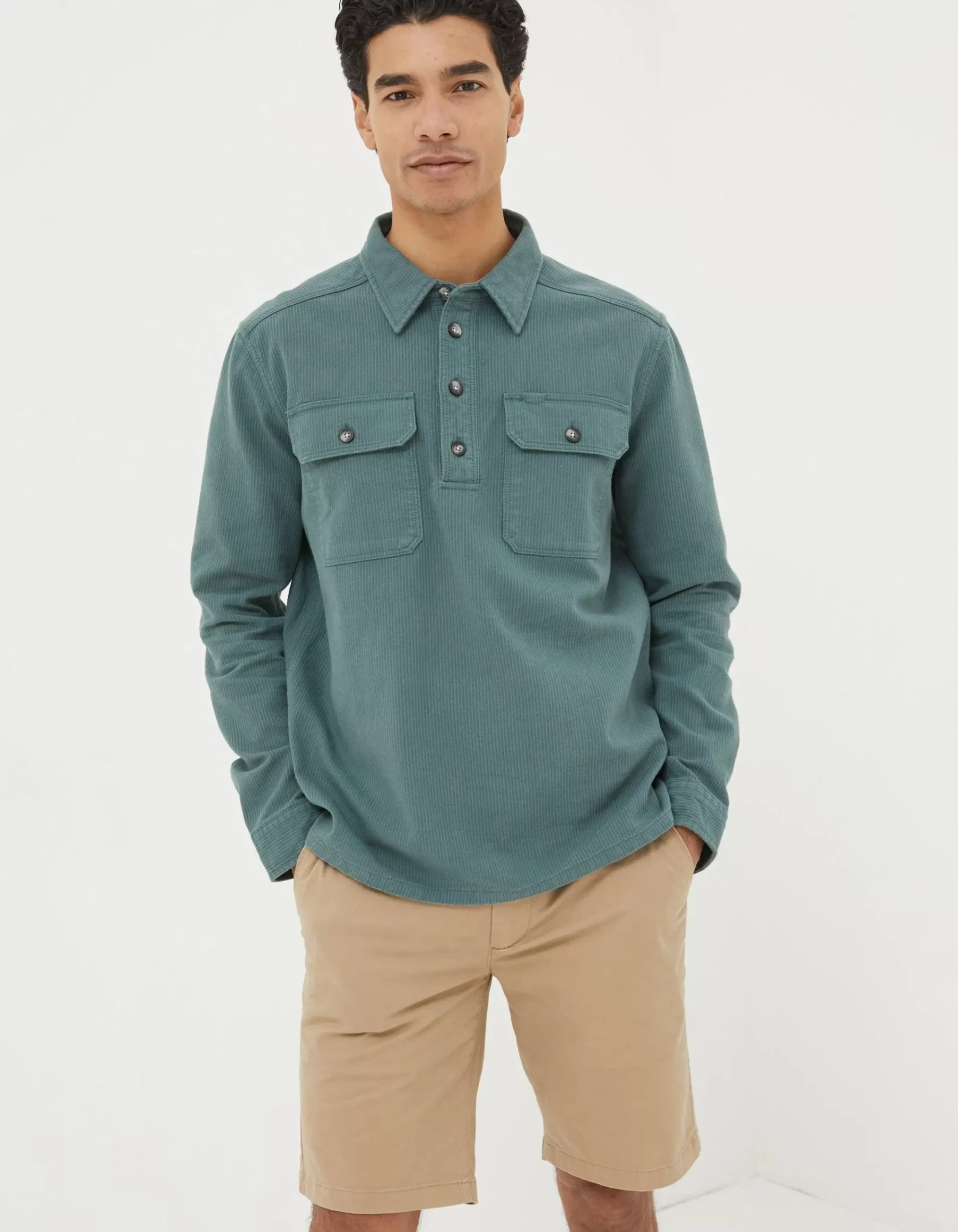FatFace Thompson Smock Overshirt Green New