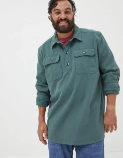 FatFace Thompson Smock Overshirt Green New