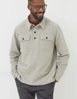 FatFace Thompson Smock Shirt Grey Marl Discount
