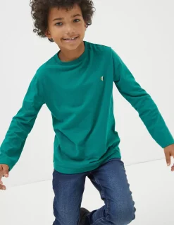 FatFace Three Pack Long Sleeve T-Shirts Jade Green New
