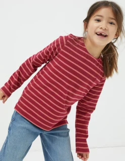 FatFace Three Pack Stripe T-Shirts Berry Pink