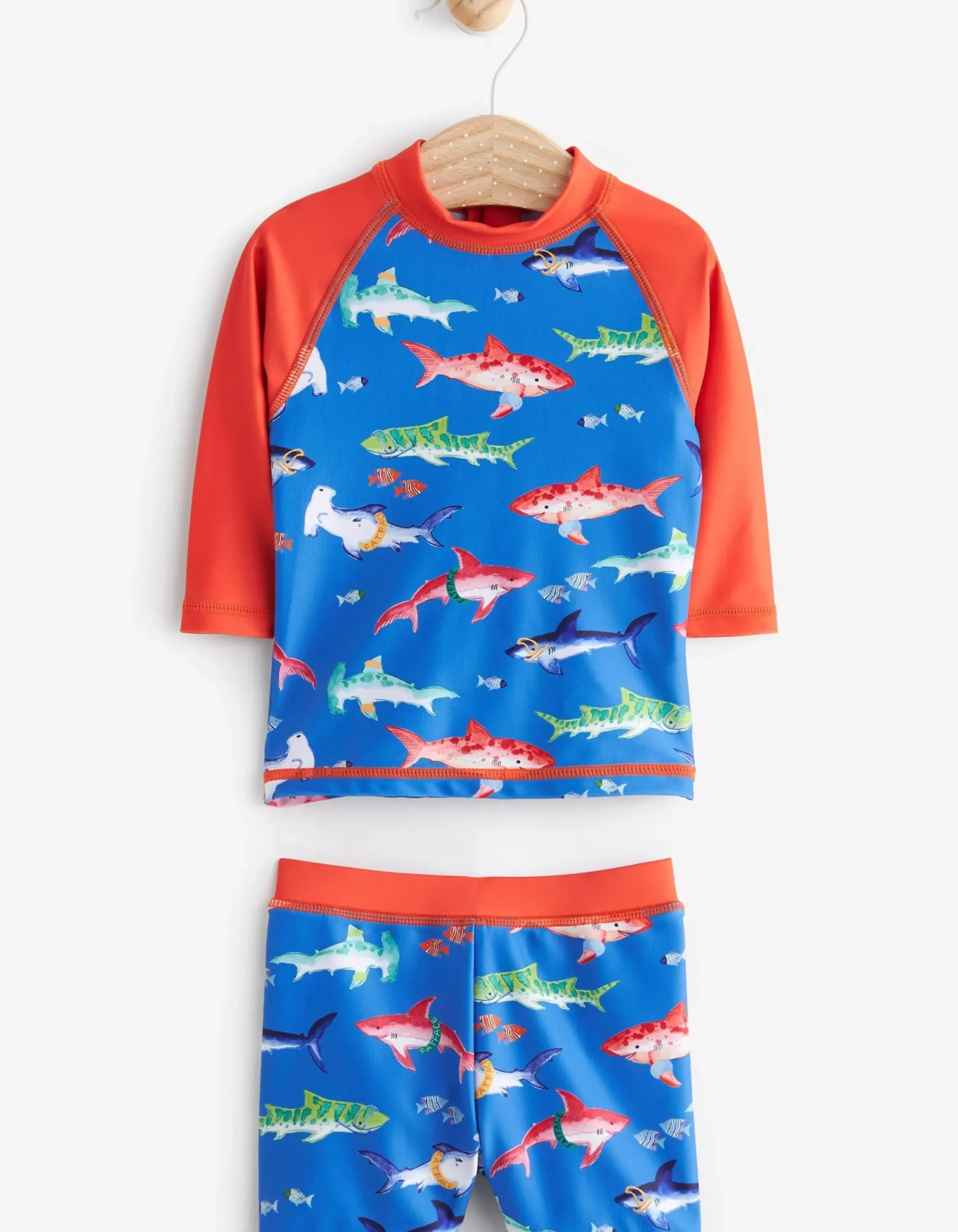 FatFace Three Piece Shark Swim Set Blue Best