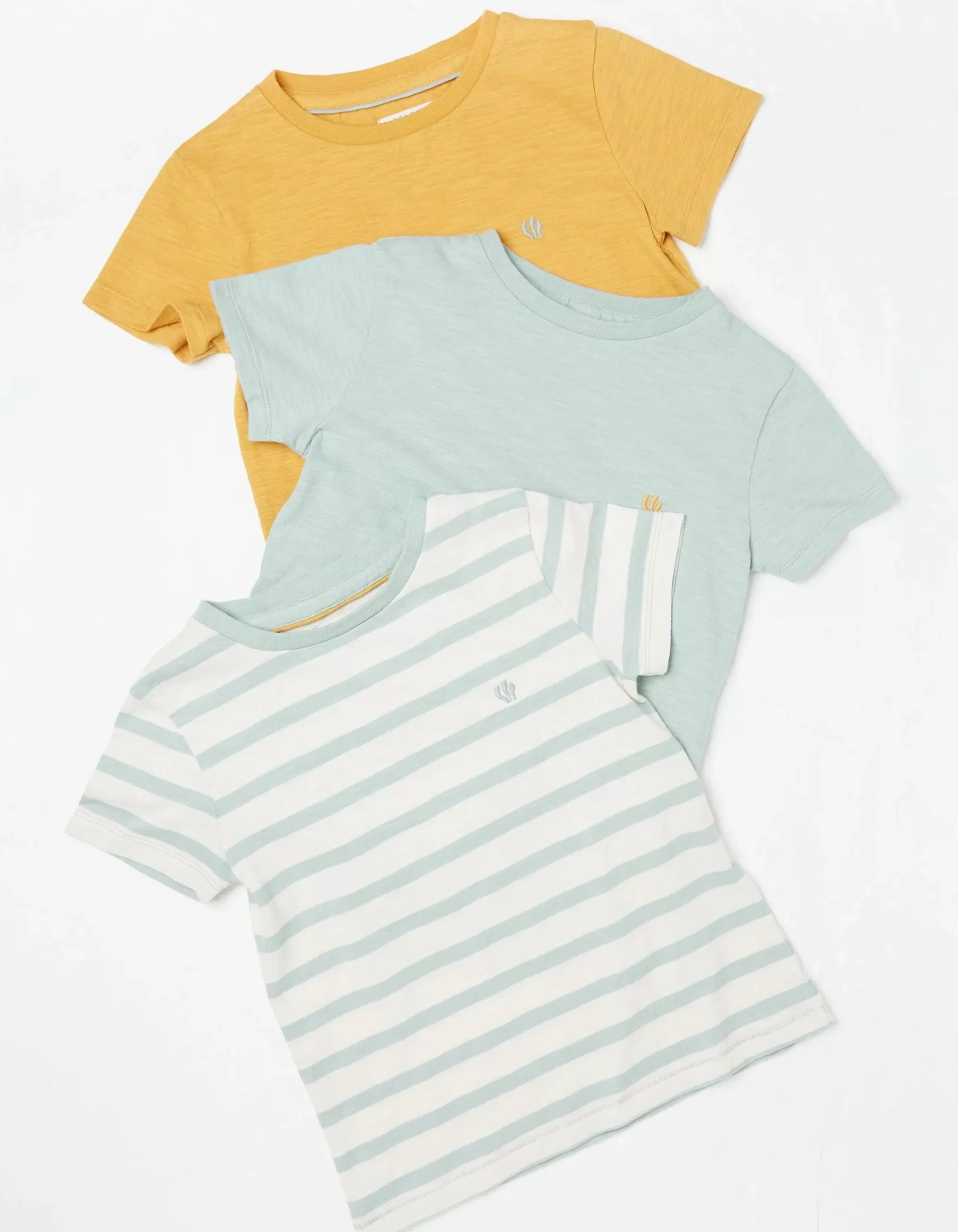 FatFace Three-Pack Short Sleeve T-Shirts Golden Yellow Sale