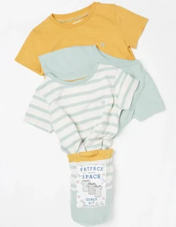 FatFace Three-Pack Short Sleeve T-Shirts Golden Yellow Sale